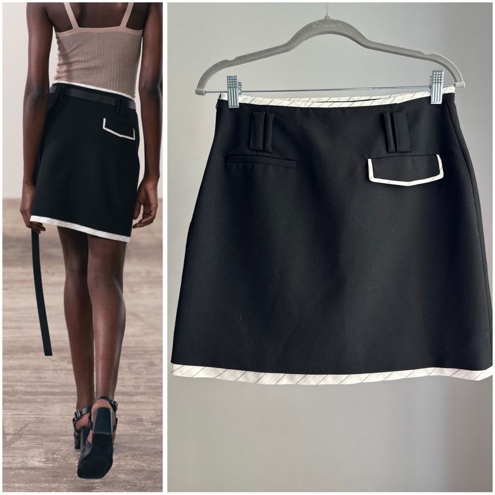 NWT Zara Mixed Mini Skirt ZW Collection Black 2538/707 Size M NWT - Picture 4 of 4